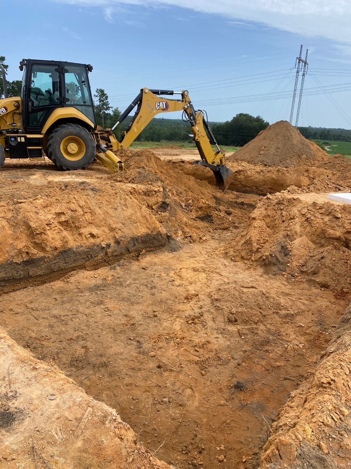 Excavation underway for a new fiberglass pool